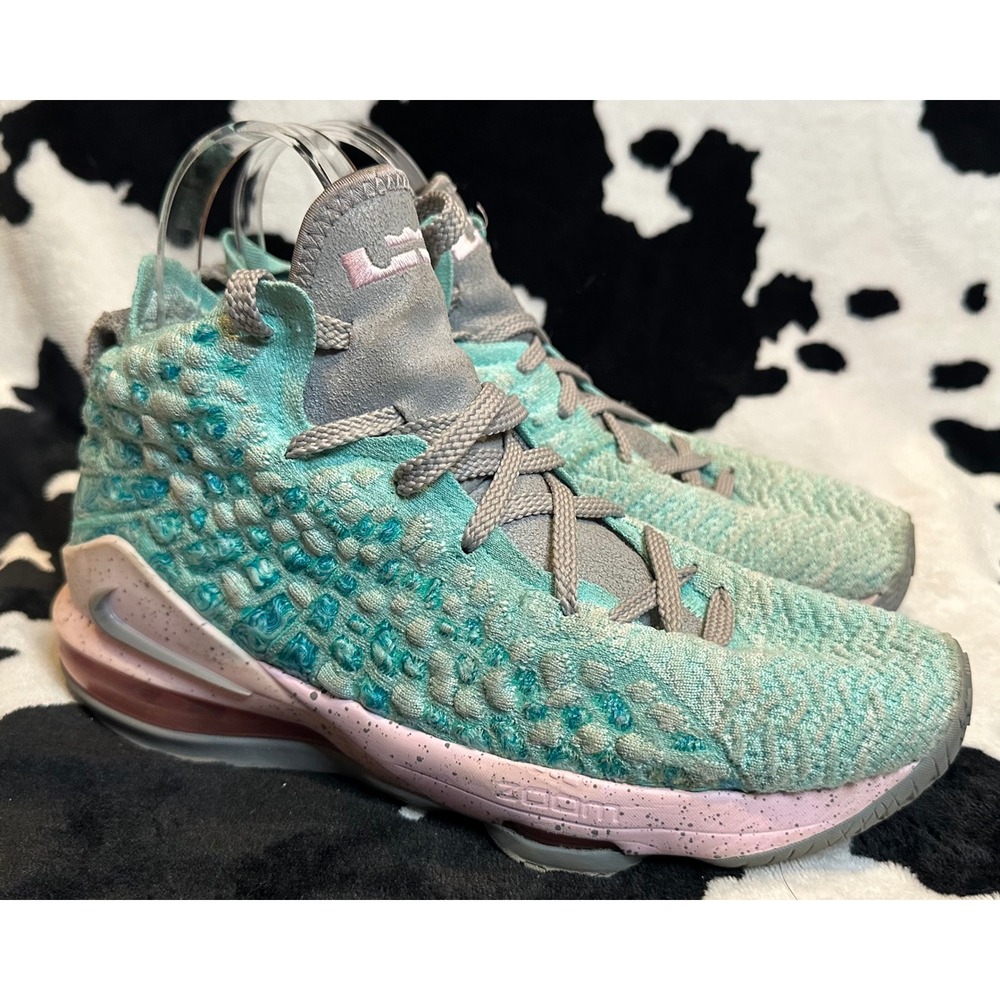 Nike LeBron 17 GS 'South Beach' Teal Pink Basketball Shoes BQ5594-444‎ Kids 6.5Y